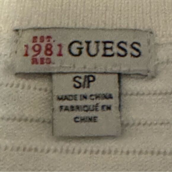 Vintage GUESS 1981 Knitted Sweater Size Small Gold Logo Long Sleeve - Picture 5 of 12